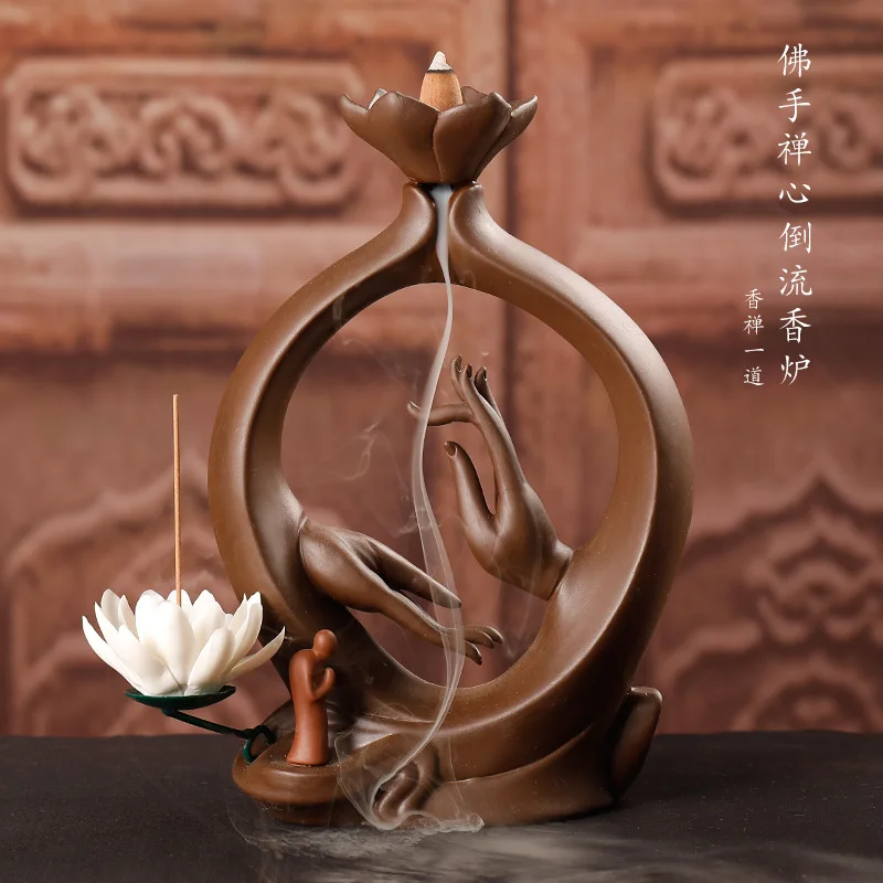 

Курильница с фиолетовым песком бергамот, античная керамическая курильница для благовоний, дзен, украшение для дома, подставка для благовон...