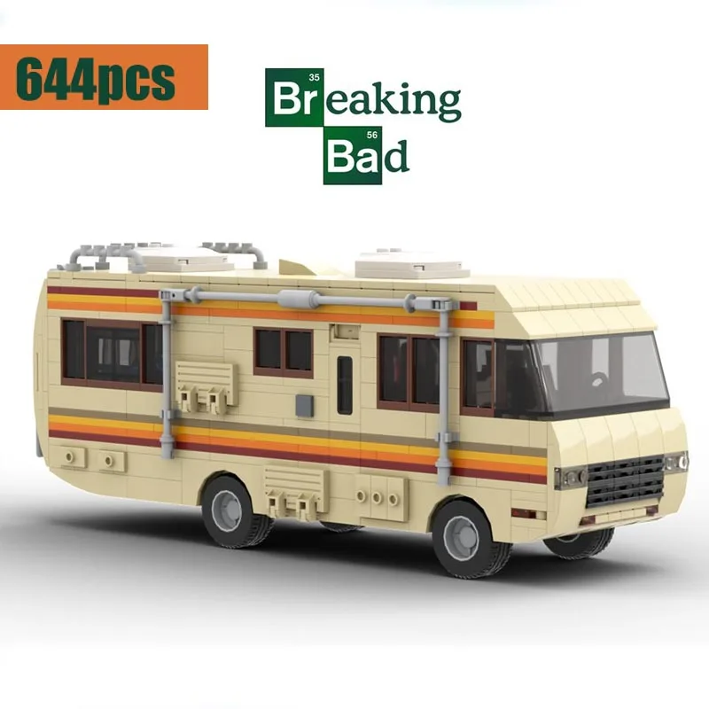 

New MOC-20606 Drama Breaking Bad RV Classic Walter White Pinkman Cooking Lab RV Highh ideas Building Block Brick Toy Kid Gift