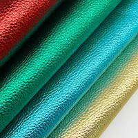 solid colors metallic litchi grain design pu embossed faux fabric leather sheet for shoe purse wallet earring craft diy material