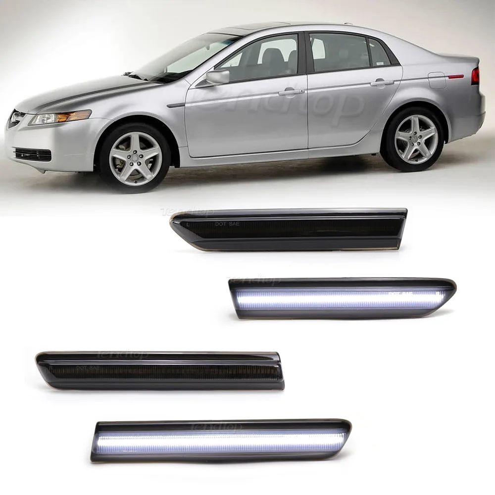 LED Front Rear Bumper Side Marker Lamp Turn Signal Lights Flashing For 2004 2005 2006 -2008 Acura TL Amber Yellow Red Indicator