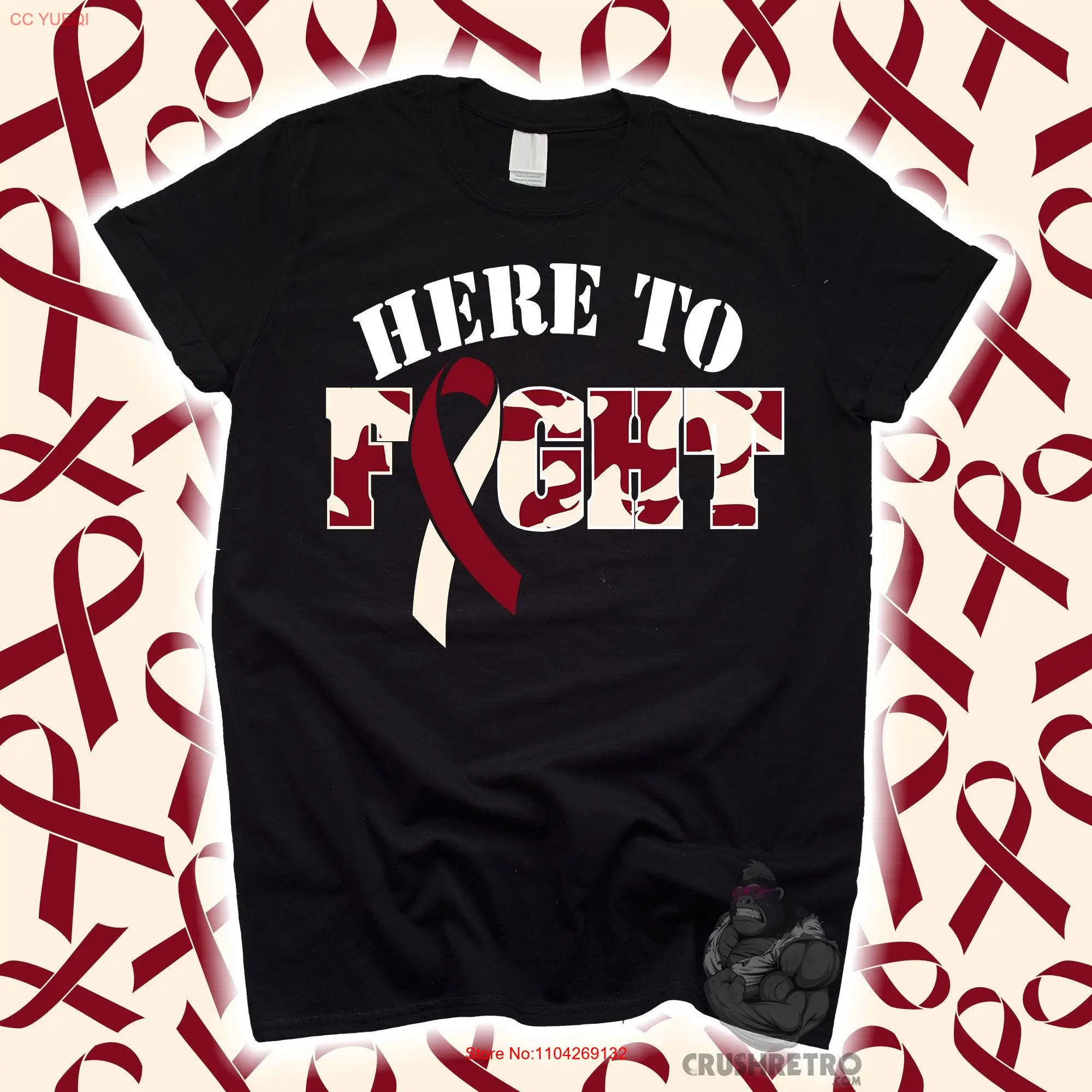 Футболка с информацией о раке головы и шее для детей SweaT Family Survivor Ribbon длинными или