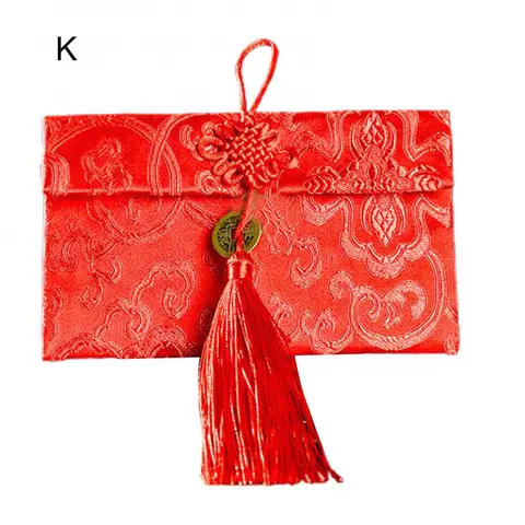 Красный конверт с китайской вышивкой, сумка для денег на удачу, сумка для подарка на помолвку, свадебные сумки с кисточками, Китайский праздник на весну, сумка для денег