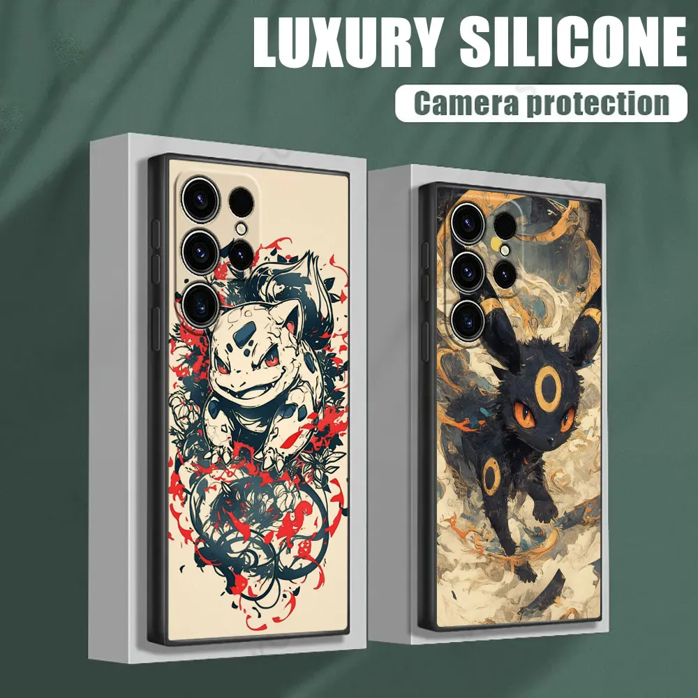 Чехол Bulbasaur Pokemon Umbreon Art S25Ultra для Samsung Galaxy S25 S24 S23 S20 S21 FE S22 Ultra S10 Plus мягкий чехол