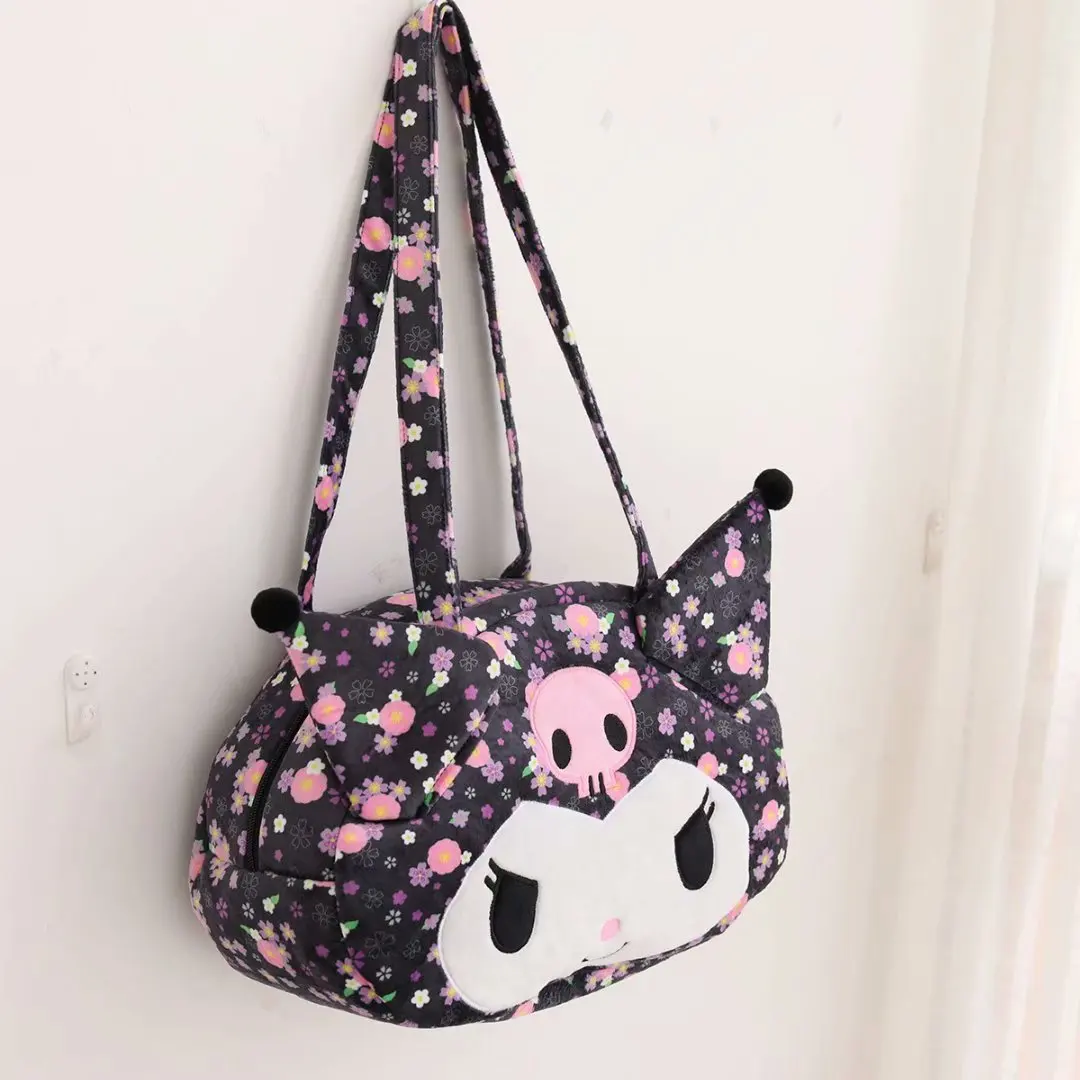 

Japanese Anime Shoulder Bag Cute Schoolbag Kawaii Cartoon Plush Bag For Girlfriend Message Bag Fashion Gifts For Girl Pink Black