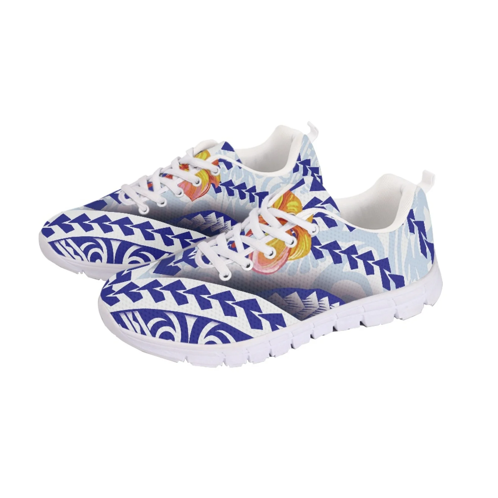 

Polynesian Tribal Pohnpei Totem Tattoo Prints Unisex Outdoor Walkng Jogging Shoes Superlight Breathable Lace-Up Mesh Sneakers