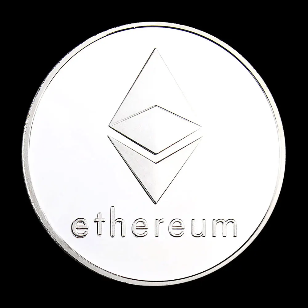 Биткоин эт с серебряным покрытием эфириум тиснением стерео Цифровая монета