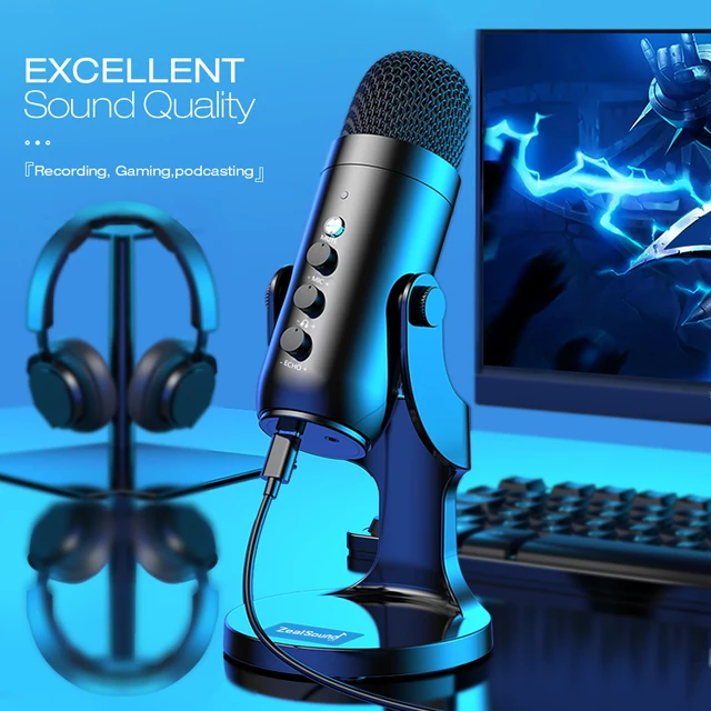 Zealsound Professional USB Condenser Microphone Studio Recording Mic for PC Computer Gaming Streaming Podcasting Laptop Desktop 3