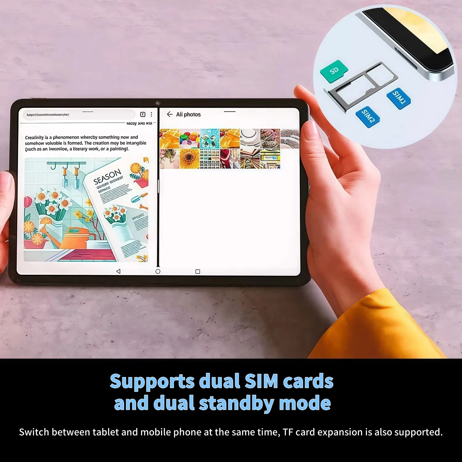Фото Планшет 2026 Pad 7S Pro Global Edition, Snapdragon 8 Gen 3, Android 14, оригинальный планшет HD 4K, 22 ГБ + 2 ТБ, Dual SIM, 5G, Wi-Fi, GPS, WPS №3