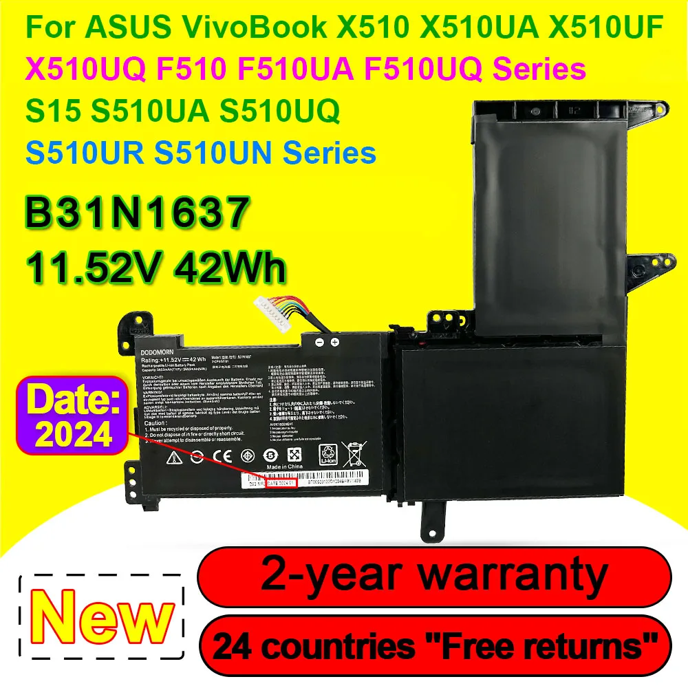 B31N1637 Аккумулятор для ASUS X510 X510UA X510UF X510UQ F510 F510UA F510UQ S510UA S510UQ S510UR C31N1637 11 52 В 42 Втч