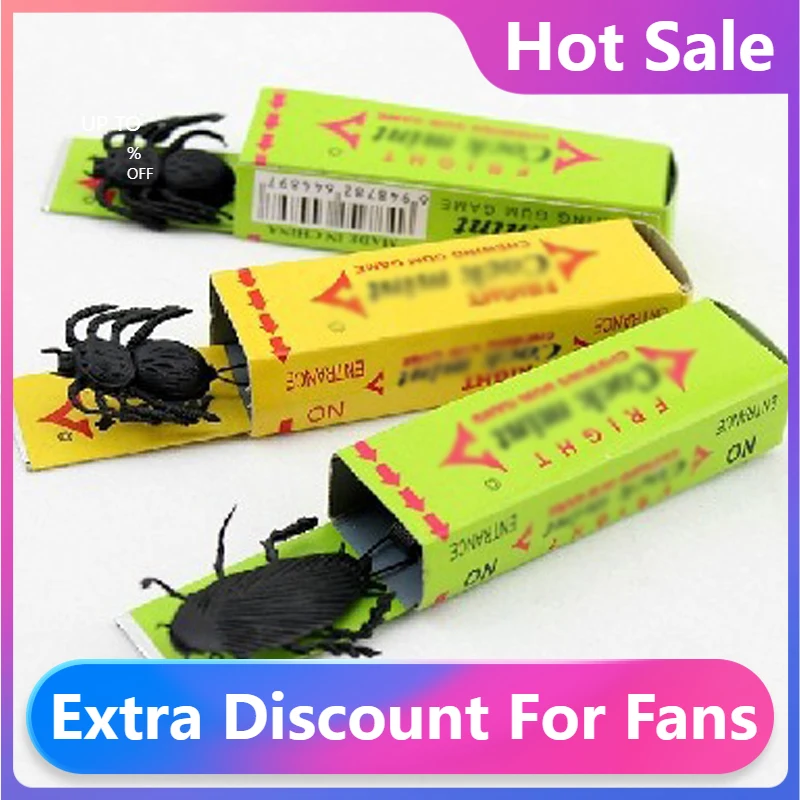 

NEW Funny Joke Simulated Chewing Gum Cockroach Prank Scary Toys For Children Kids Interactive Toys For April Fool Halloween Gift