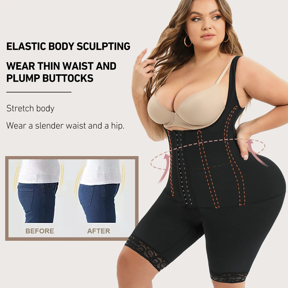 Plus Size Shapewear Corset Faja Colombian Reducing Body Shaper Waist Trainer Women's Binders and Shaper Slimming Flat Belly