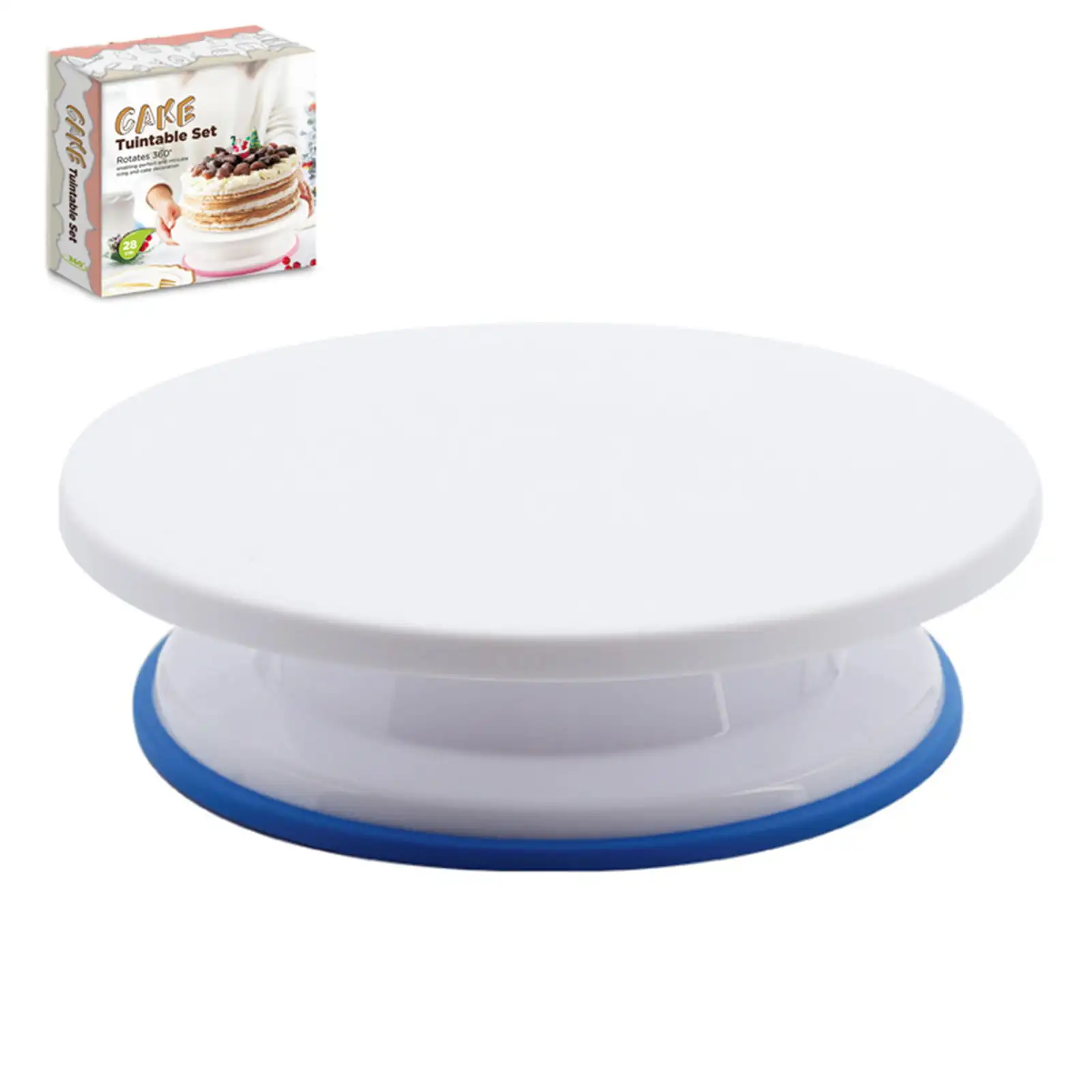 

Cake Stand 12 Inches Cake Turntable, Cake Spinner, Decorating Display Standble, Easy to use Revolving, Made of Plastic of Food