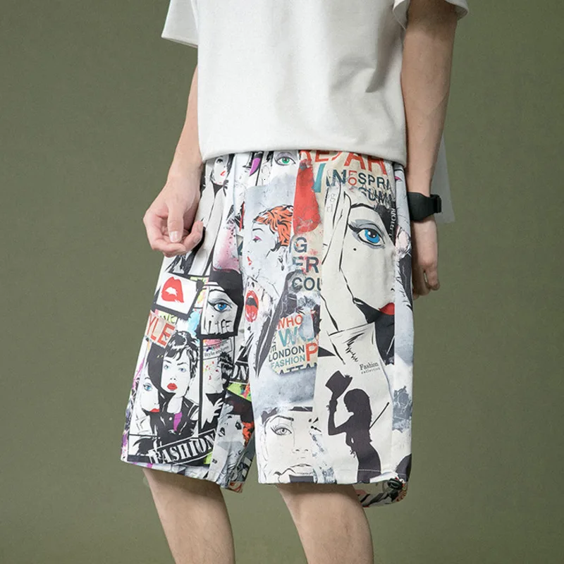 

Шорты noestal мужские с графическим принтом, модные пляжные, до колена, с эластичным поясом, в американском стиле, повседневные, большие размеры...