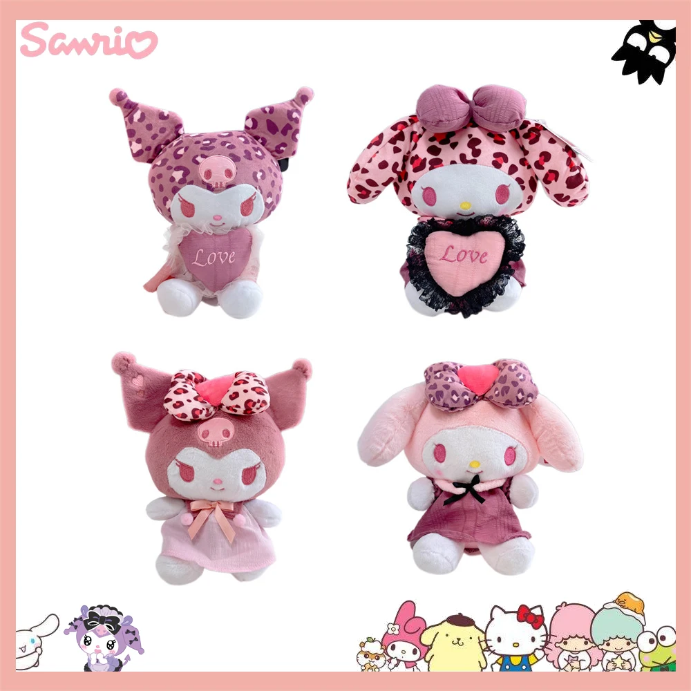 

20cm Sanrio Anime Kuromi My Melody Stuffed Toys Cartoon Leopard Print Cute Plush Toy Kawaii Soft Doll Toys Girls Birthday Gift