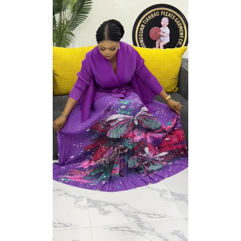 Мусульманский новый комплект с юбкой больших размеров принтом бабочки