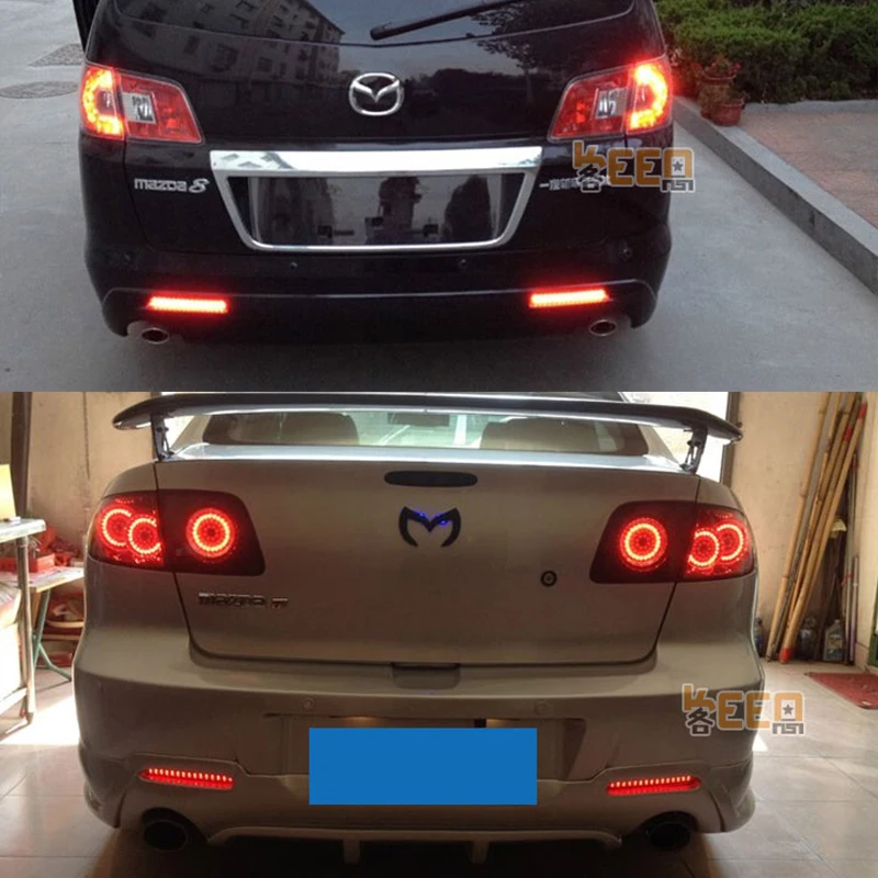 2PCS Led Rear Bumper Reflectors Light For Mazda 2 3 6 Auto Brake Signal Lamp Cornering Warning Tail Lights Car Accessories 12V images - 6