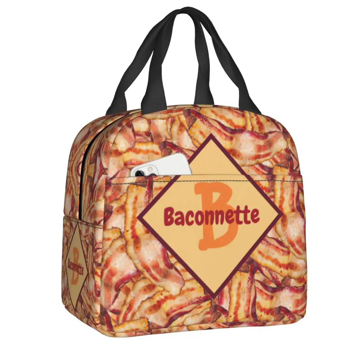 Funny Bacon Pack Thermal Insulated Lunch Bags Women Meat Lover Gift Lunch Container for Outdoor Picnic Multifunction Food Box