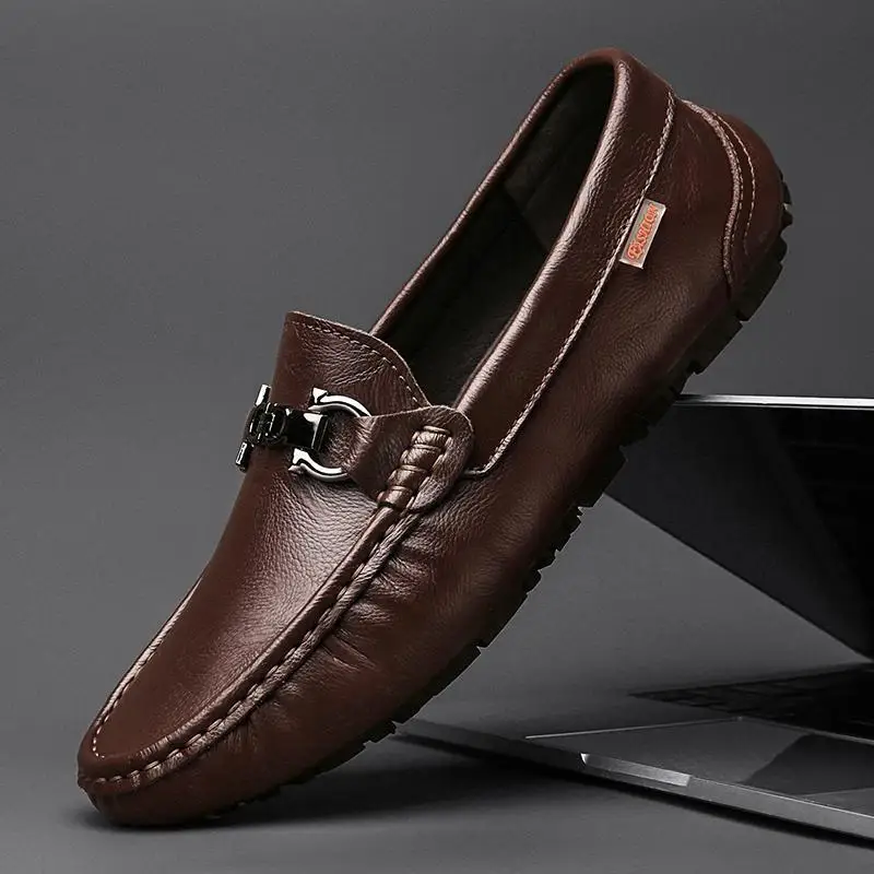 

Trendy Brand Men's Loafers 2023 Spring and Autumn New Leather Casual Shoes Versatile Slip-on Lazy Shoes for Men