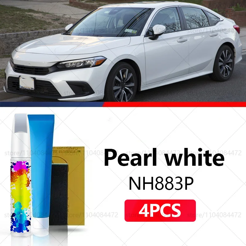 

Ручка для ремонта автомобильной краски для Honda Civic 1972-2025 годов, аксессуары для ремонта царапин, 4 шт., белый NH883P, черный NH731P, синий B593M, серебристый