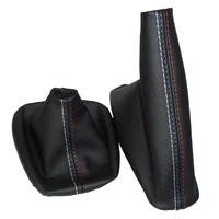 car gear shift collars manual handbrake gaiter boot cover for bmw 3 series e36 e46 e30 e34 m3 z3 black leather m accessories