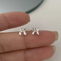 minimalist silver balloon dog puppy earrings for women cute cartoon pendant new fashion creative earring birthday jewelry gifts