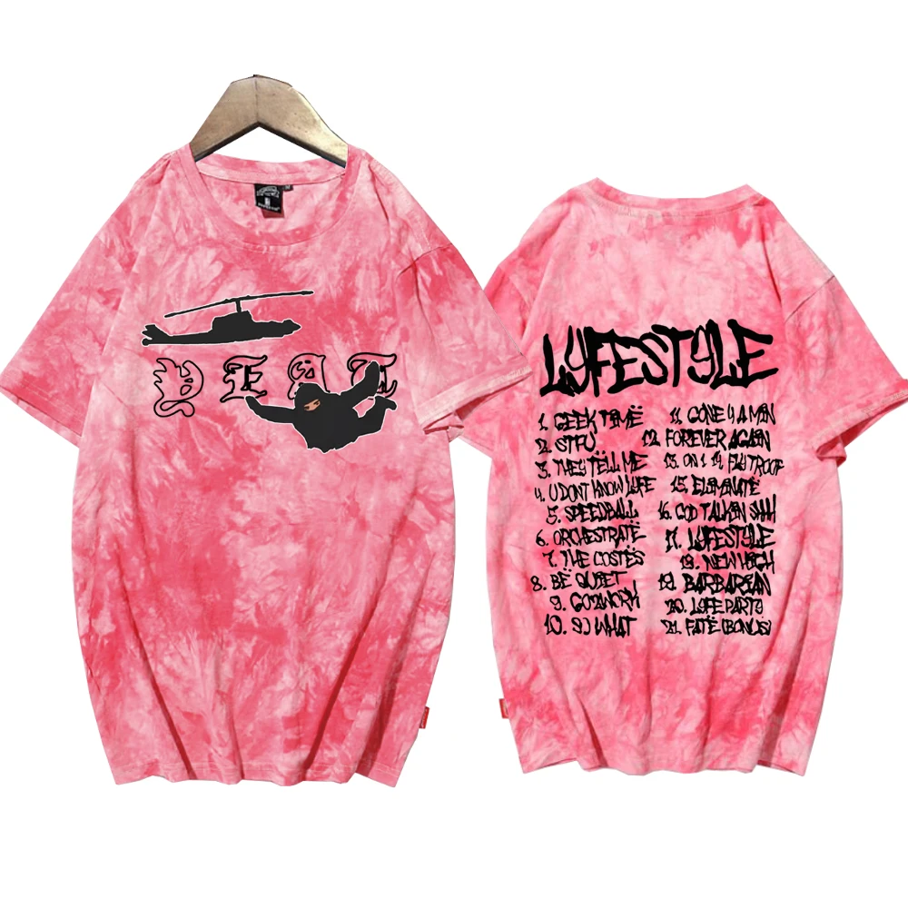 Yeat Lyfestyle Tie Dye Shirts Unisex Round Neck Short Sleeve Tee Fans Gift