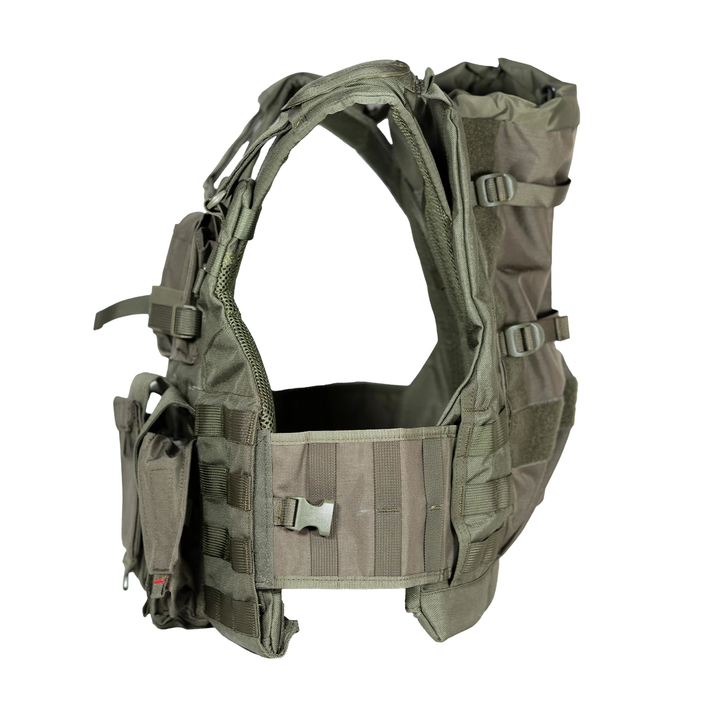 Фото Тактический жилет Ranger Green из нейлона 1000D с системой MOLLE для охоты, страйкбола и тренировок, с предустановленными подсумками и карманом для гидратора №4