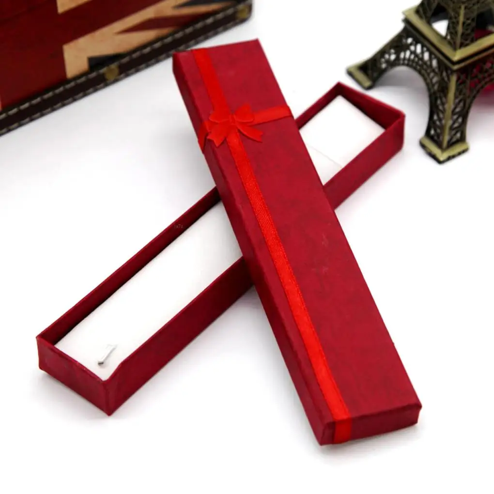 

Simple Long Necklace Bracelet Jewelry Box Simple Bowknot Gift Box Jewelry Box for Wedding Birthday Accessories