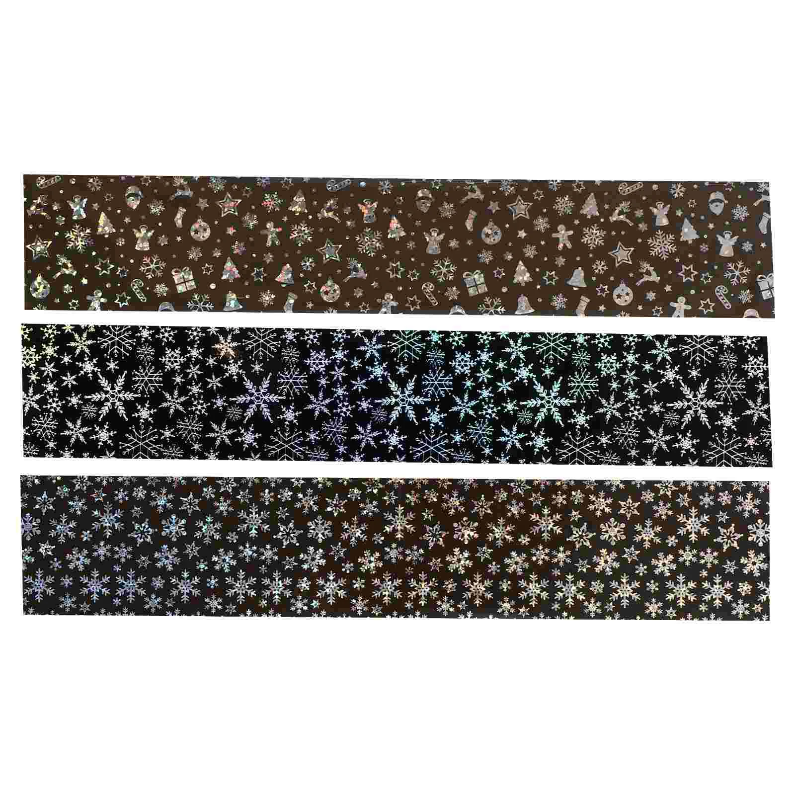 

3 Sets Xmas Nail Transfer Paper Snowflake Nail Decors Xmas Nail Supplies