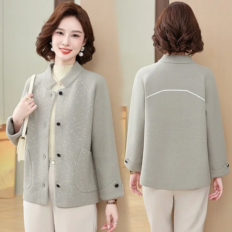 Стильный вязаный топ для пожилых женщин среднего возраста весенний укороченный