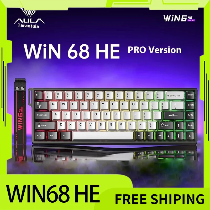 Aula Win60 Win68 He Клавиатура с магнитным переключателем 8k Проводная индивидуальная Rgb
