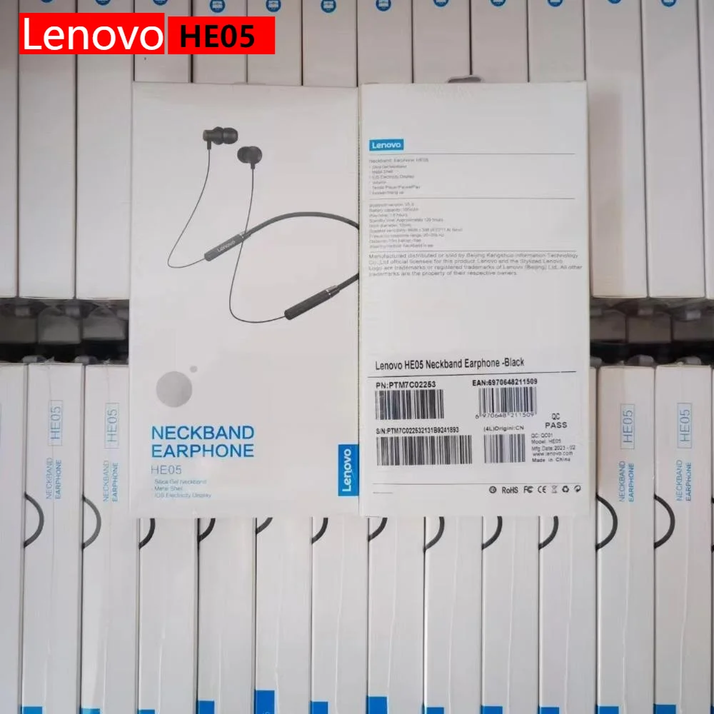

Lenovo HE05 10PCS wireless earphones magnetic neckband waterproof bluetooth earbuds sports gaming headset gamer with microphone