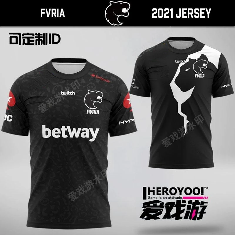 

Customized Black Panther FURIA Team Uniform CSGO Can Customize ID Clothes Short-sleeved T-shirt Professional E-sports Suit Brazi