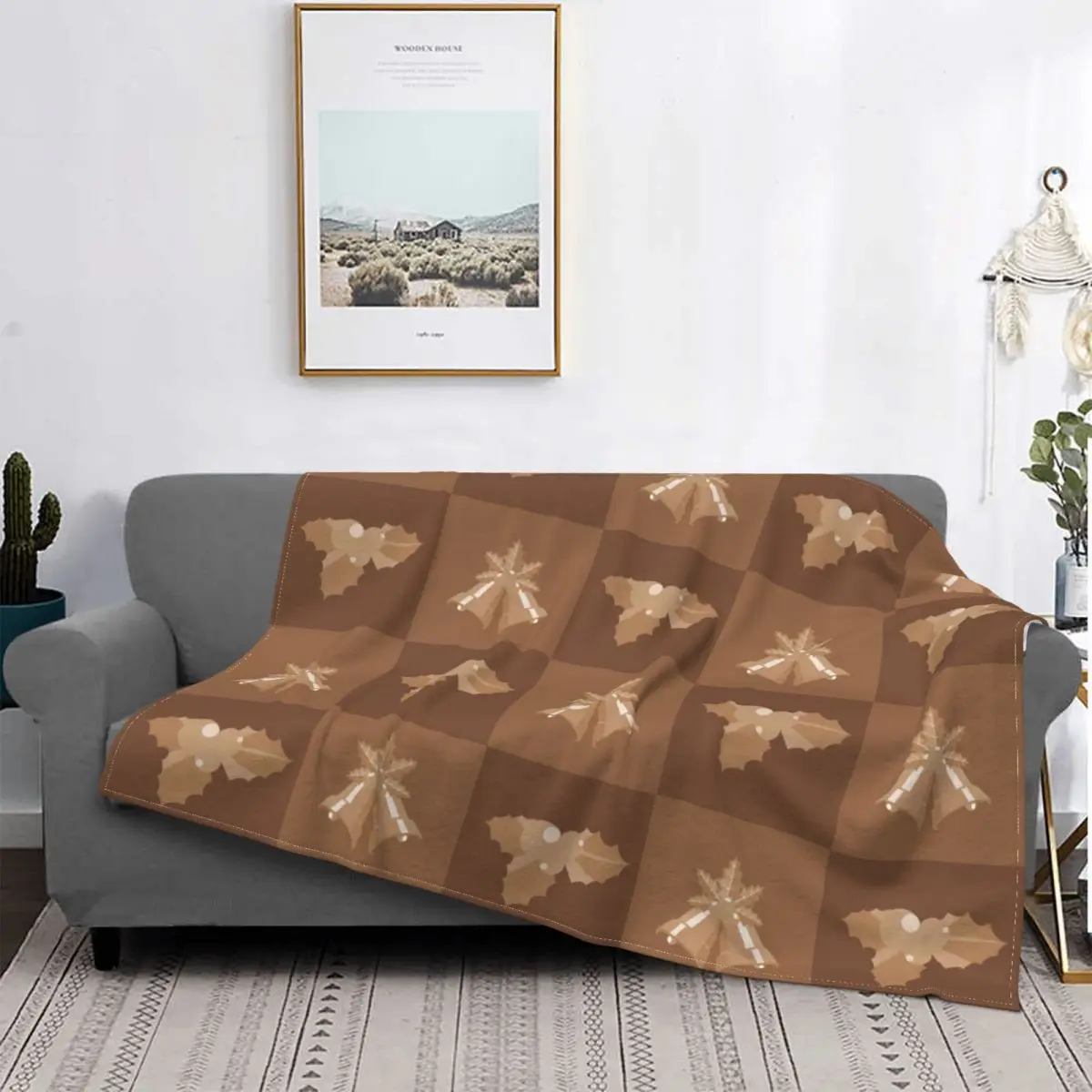 

Christmas Pattern Blanket Nordic Plaid Snowman Blanket Bed Sofa Sofa Flannel Bedspread