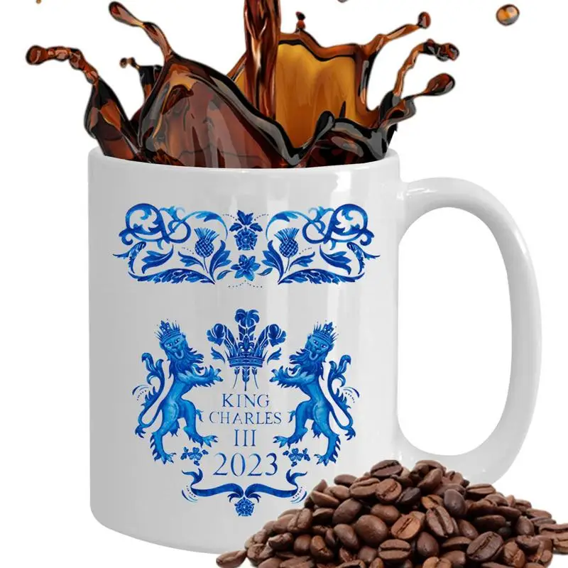 

2023 King Charles III Coronation Mug Ceramic Coffee Cup British King Coronation Party Supplies Drinking Cup Souvenir Gift