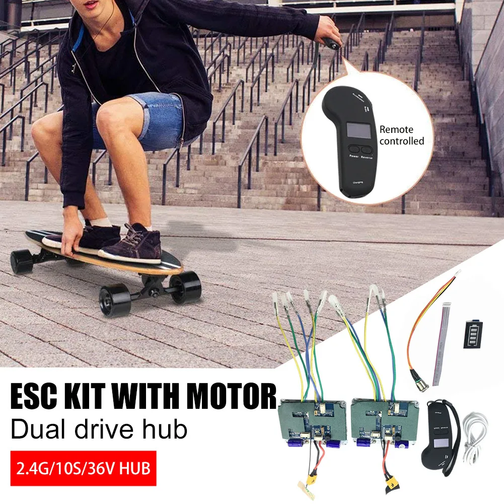 

Электрический скейтборд ESC Kit 36 В, электрический скейтборд, беспроводной контроллер, Лонгборд, бесщеточные двигатели, Аксессуары для планше...