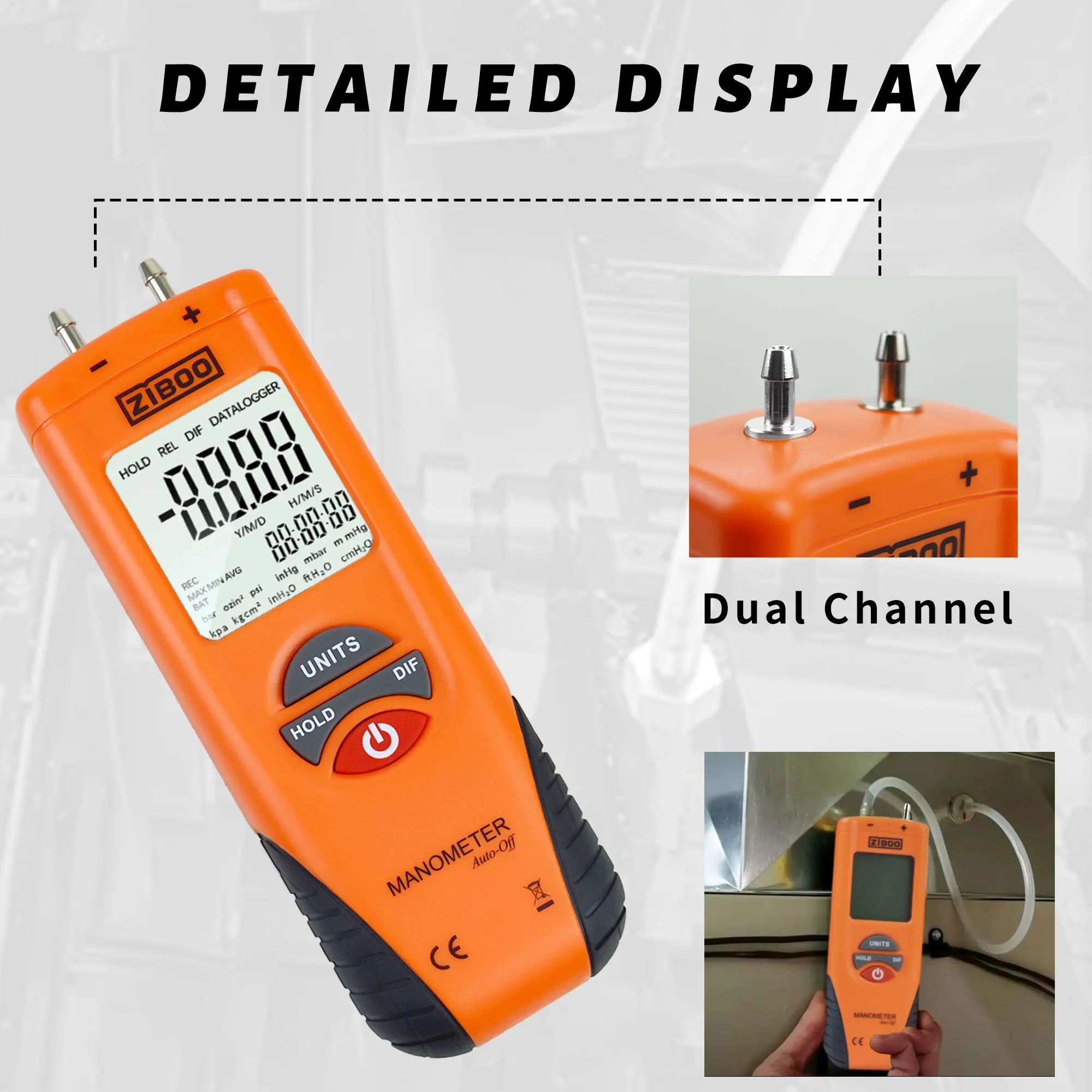 Цифровой манометр ZIBOO ET1013