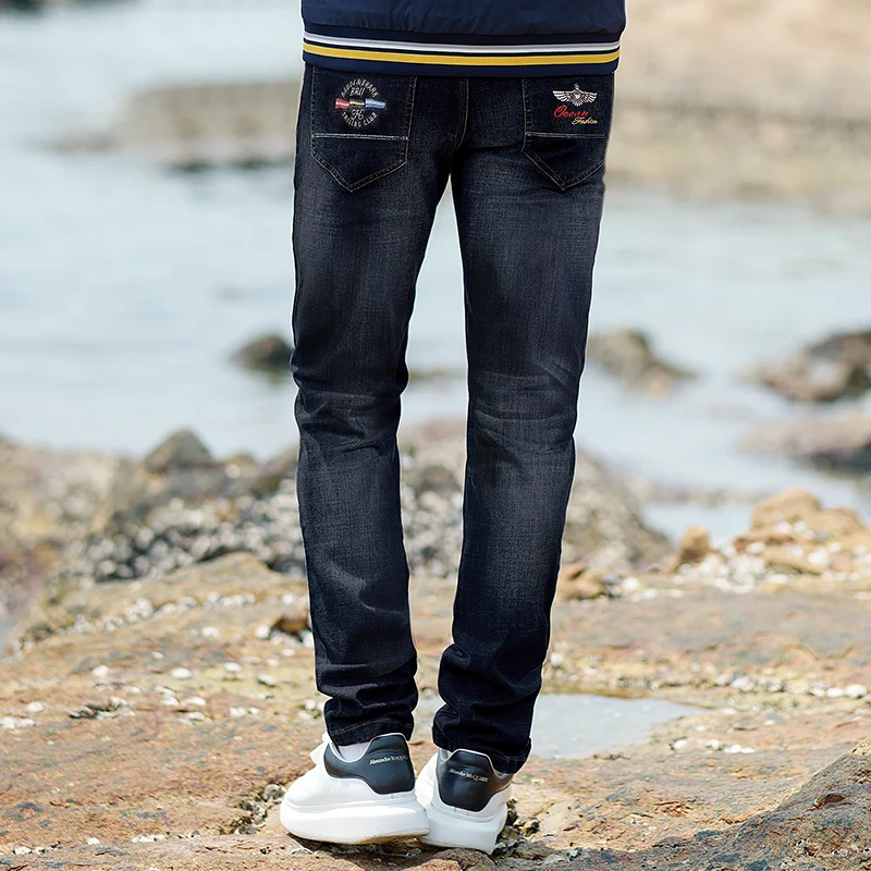 2022 Bruce&Shark Men's Jeans Winter Thick Fashion Casual Straight Leg Strech Soft Loose Super Quality Special Wash big size 42