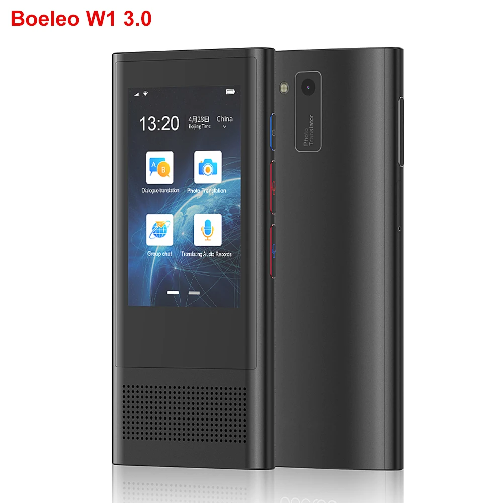 

Boeleo W1 3.0 AI Voice Translator 117 Languages 3.1 IPS Touch Screen 4G SIM Card 8G Memory Recording Translated 2080 mAh Battery