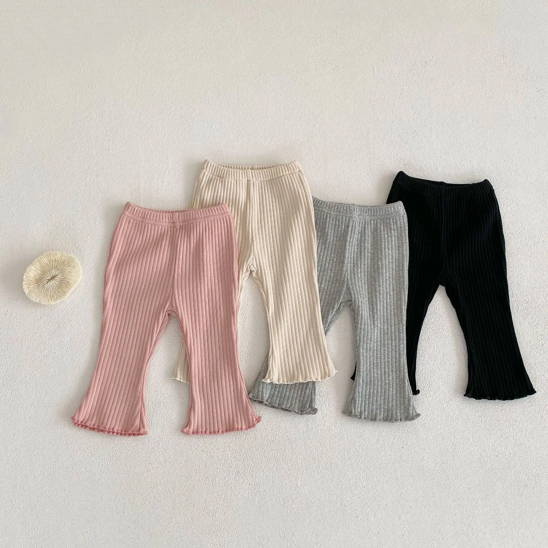 

deer jonmi 2023 Spring Newborn Baby Elastic Leggings Korean Style Toddlers Kids Skinny Flare Pants