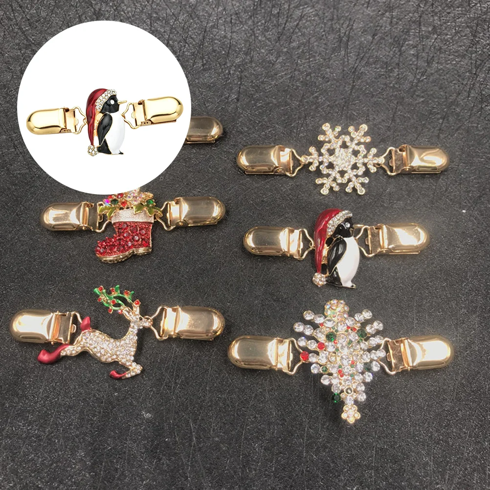 

Exquisite Christmas Penguin Cardigan Brooch Clip Christmas Shawl Tighten Clip
