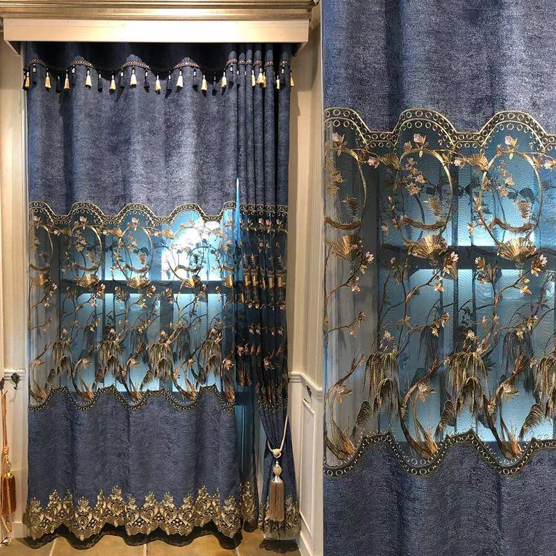 

Роскошные европейские занавески для гостиной, столовой, спальни, жаккардовая ткань синели, занавески с вышивкой в европейском стиле