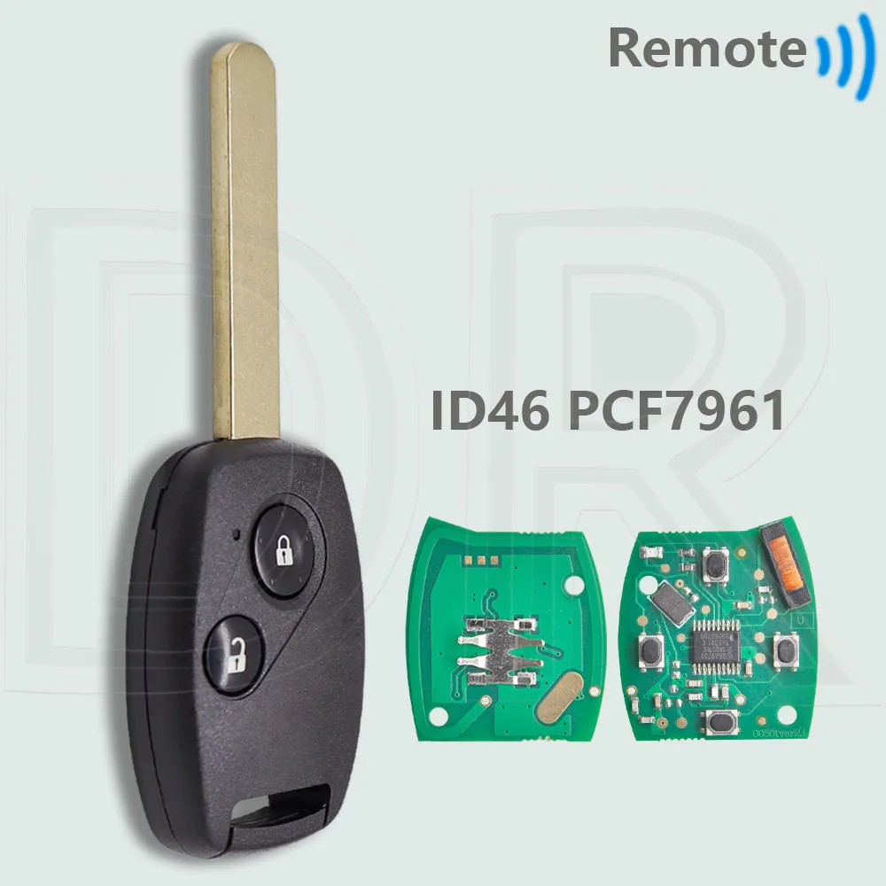 

DR S0084-A 313,8 МГц S0087-A 433,9 МГц ID46 PCF7961 Автомобильный дистанционный ключ для Honda Accord Pilot CR-V HR-V Fit City Odyssey Jazz