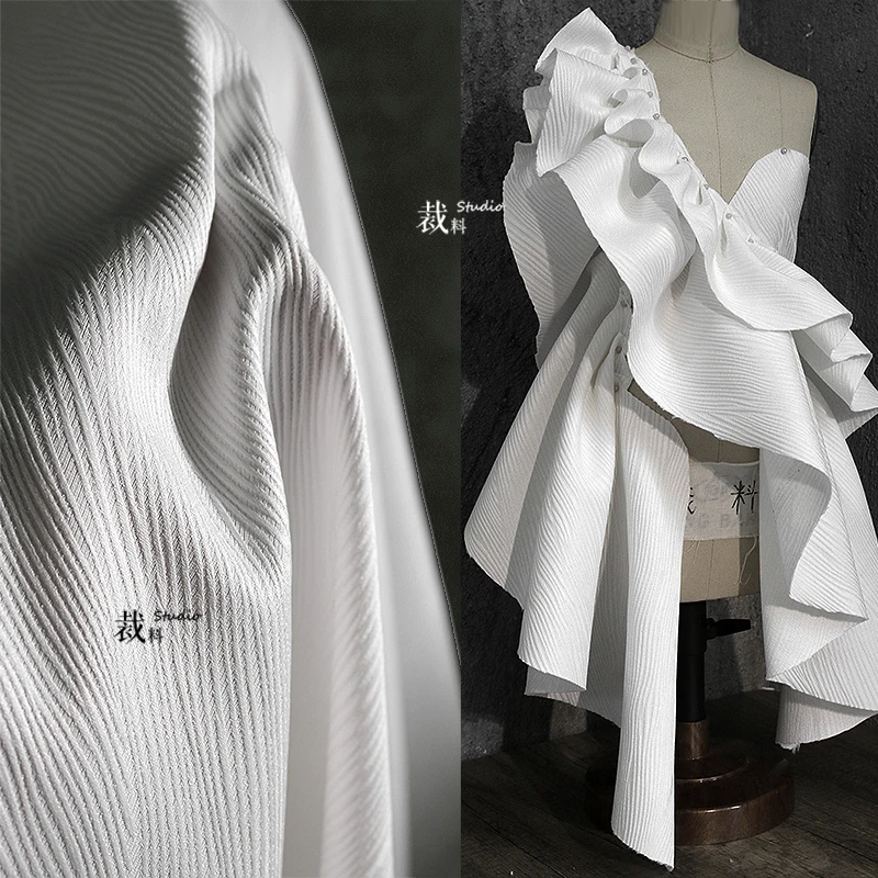 

Line Stripes Three-Dimensional Texture Quite Wide Cloth Clothing Coat & Trousers Designer Fabric