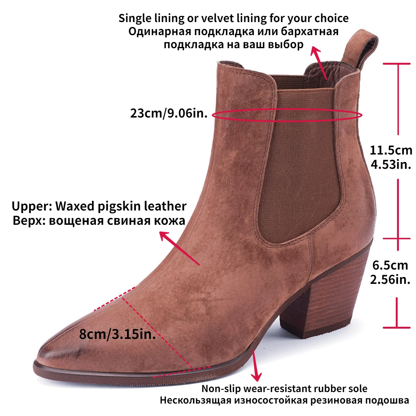 Полусапожки из свиной шкуры для женщин роскошные короткие ботинки натуральной