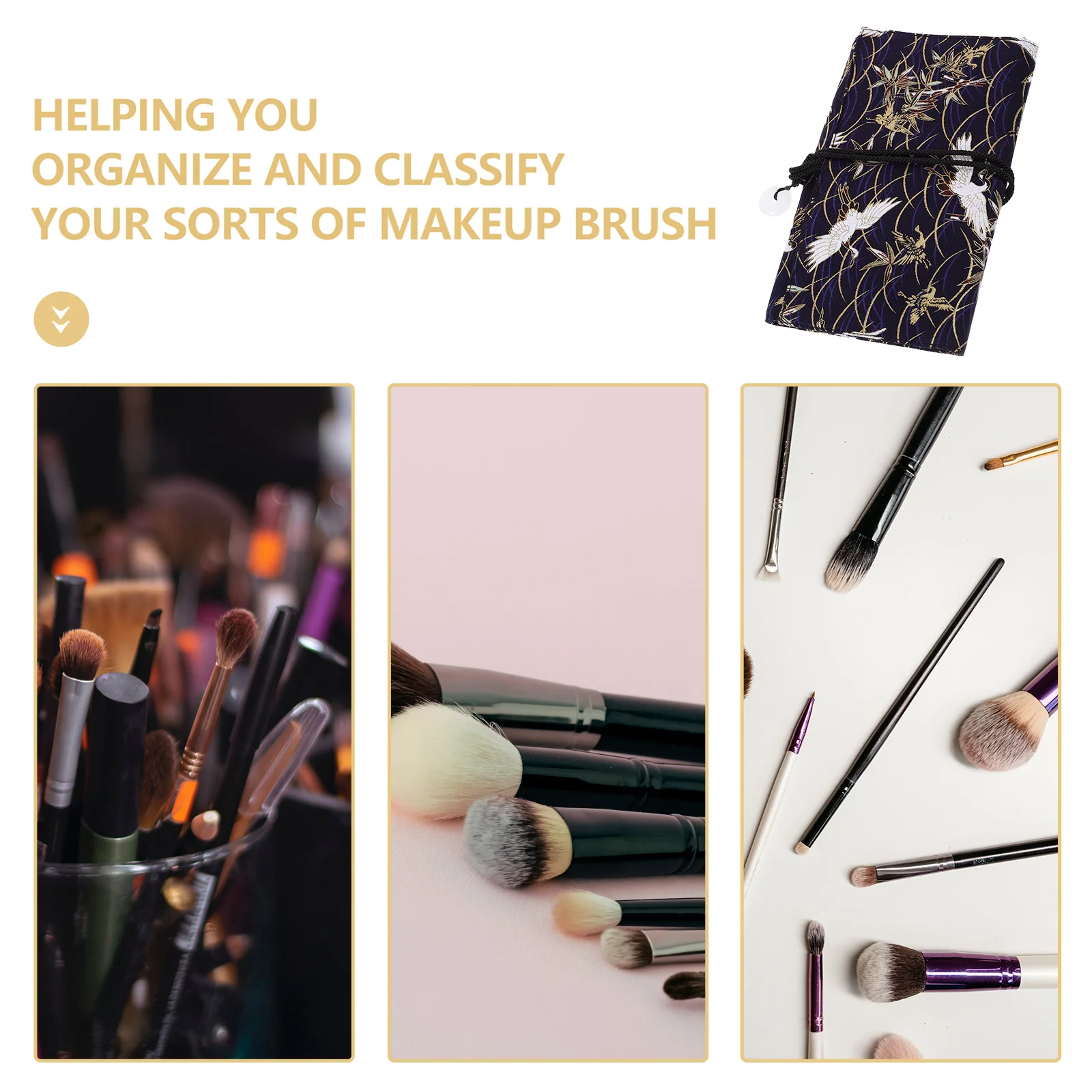 Сумка для хранения кистей в рулонах органайзер губной помады косметичка