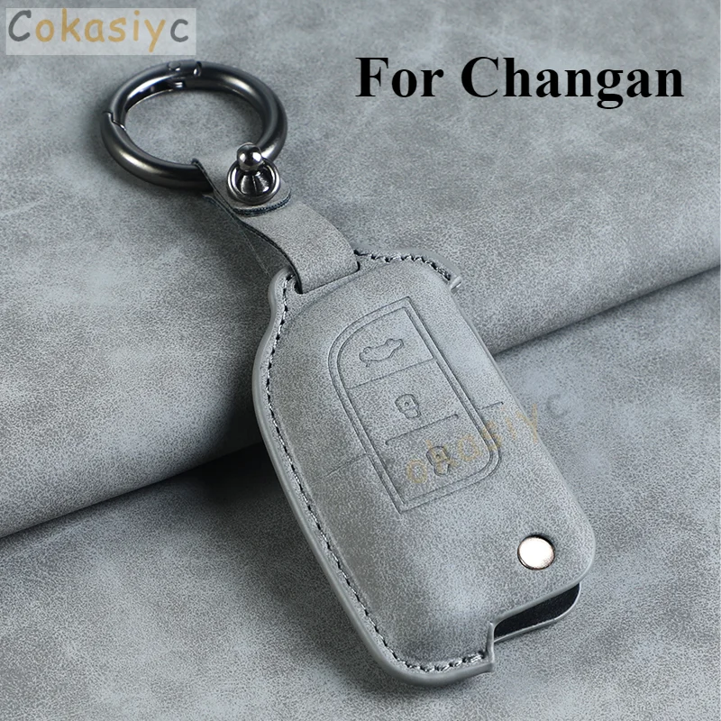 Кожаный чехол для автомобильного ключа Changan CS75 Eado CS35 Raeton CS15 V3 V5 V7 защитный брелок