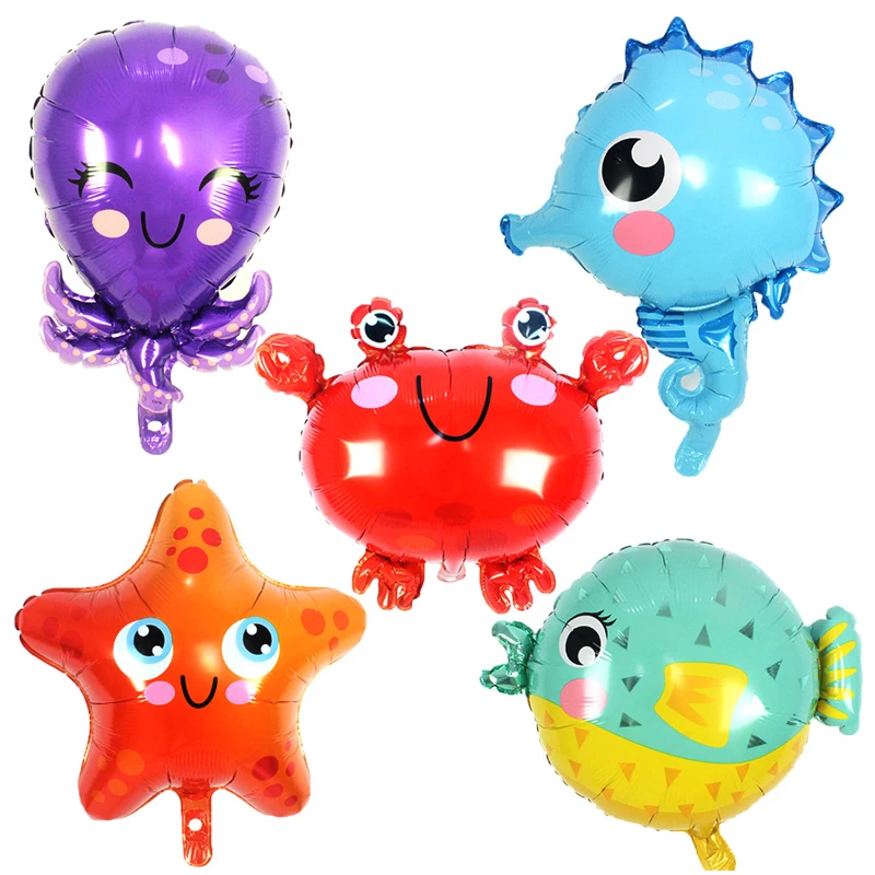 

Cartoon sea animal balloon children's toy balloon starfish puffer fish crab seahorse octopus birthday party decoration balloon