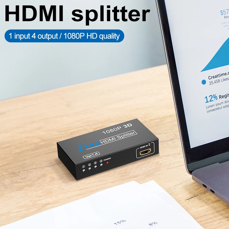 

Прочный адаптер HW - HD104E 3,5 мм HDMI аудио сплиттер 4K DC 110V-240V HDMI для оптического HW - HD104E адаптер