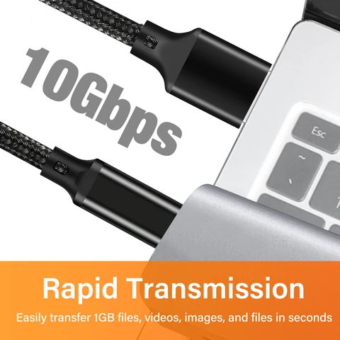 Кабель USB3.2 USB3.1 Gen2 10 Гбит/с Кабель USB-A — USB типа C 3A 60 Вт Шнур для быстрой зарядки 10G передачи данных USB-C для жесткого диска SSD 3M
